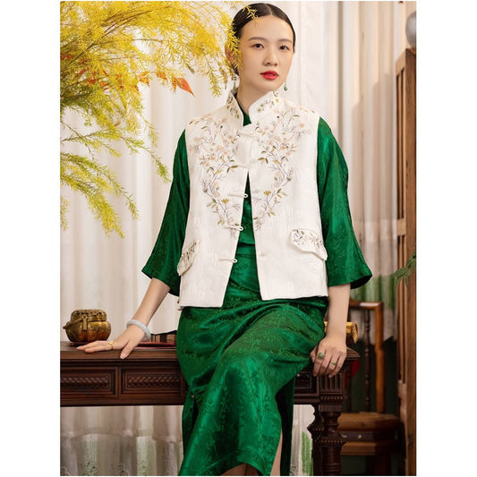 Asaya1036 - Offline blood loss price CPP926 pure handmade nail bead buckle heavy industry embroidery Western style new Chinese style spring and autumn vest