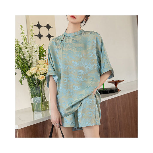 Asaya1028 - Chinese style summer short-sleeved suit