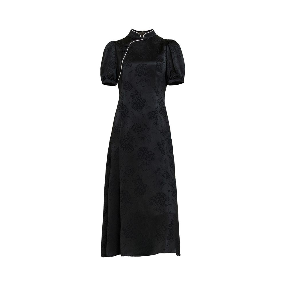 Spring Festival Gala Same Store Hua Mu Shen Chinese style Improved Cheongsam Skirt Standing Collar Jacquard Acetate Dress Chinese Style Dress image 20