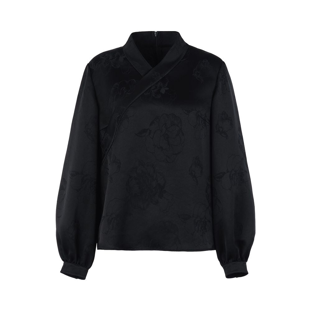 Celebrity Style Huamu Shen New Chinese Style Acetate Jacquard Top Improved Hanfu Tea Suit Cross Collar Slant Lapel Bottom image 36