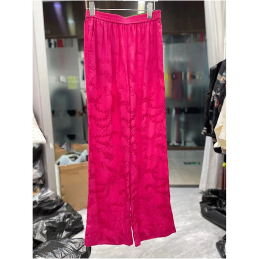 Asaya976 - Town store treasure PYJ084 silk cotton old satin Western style Chinese style retro mopping trousers spring and autumn women
