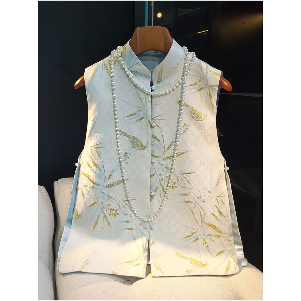 Retro Jacquard Brocade Chinese Style Vest Women s Design Fashionable New Chinese Style Young Style Reduced Age Cheongsam Sleeveless Tang Costume image 1