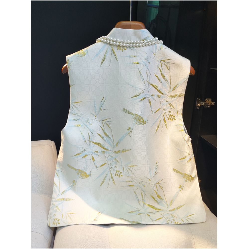Retro Jacquard Brocade Chinese Style Vest Women s Design Fashionable New Chinese Style Young Style Reduced Age Cheongsam Sleeveless Tang Costume image 2