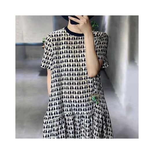 Asaya910 - DHR haute temperament cat ruffle patch dress