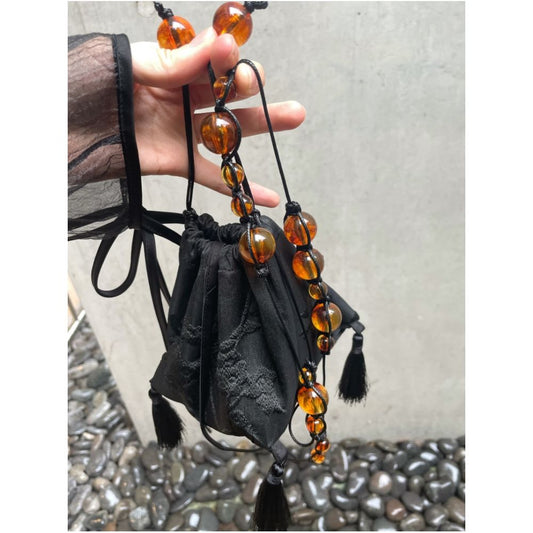 Asaya840 - ilikeitsomuch design jacquard tortoiseshell beaded bag