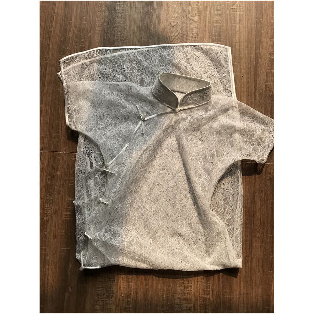 Cicidream Traditional workshop lace meets hand sewn cheongsam white dress image 3