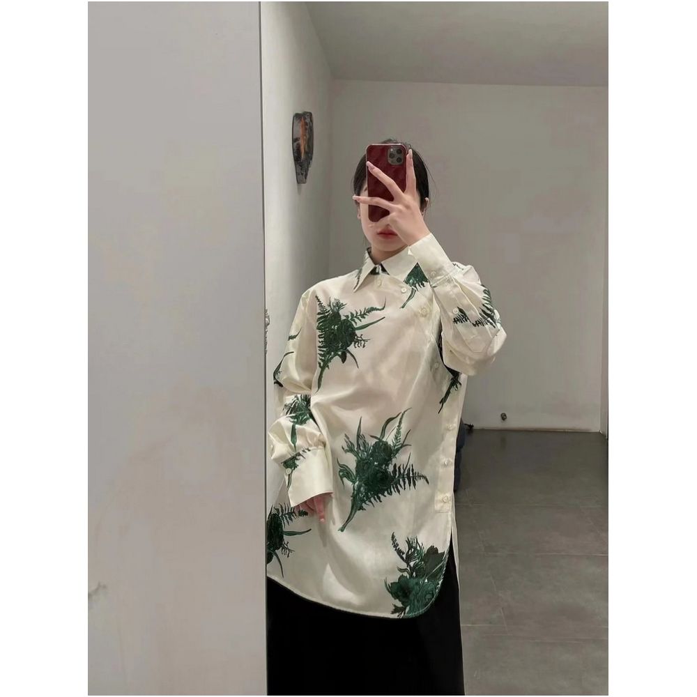 WINNI CELH new Chinese style niche designer Chinese style silk cheongsam diagonal button shirt dress image 3