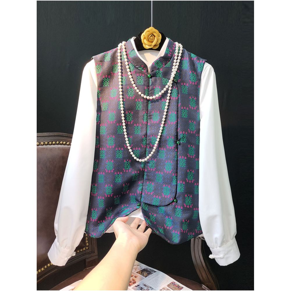 White pure cotton shirt women s 2025 spring new retro stand collar button long sleeve versatile casual top shirt image 4