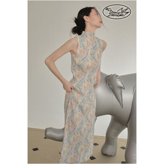 Asaya565  - ChicChick Fashionable Chick Vol9 Gentle and Wind Printed Handmade Folded Three House Style Sleeveless High Neck Tank Top