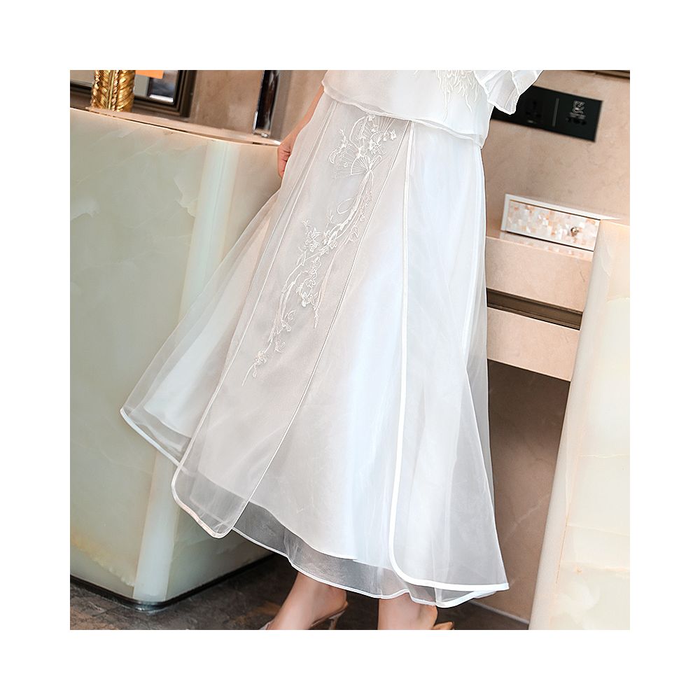 Cheongsam young Tang suit two piece set Hanfu women s Chinese style summer retro top Zen tea suit fairy atmosphere image 39