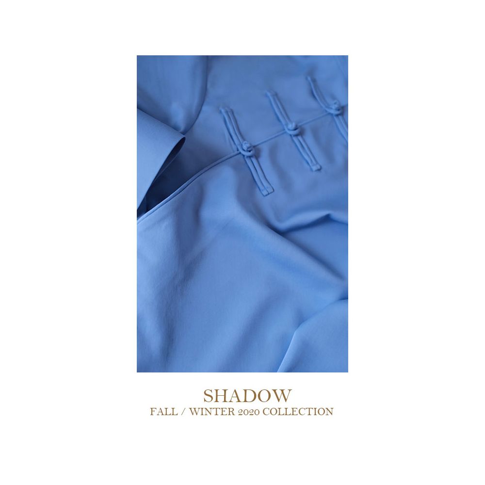 Yuyin SHADOW 2020 Autumn Winter Chinese Simple Thin Plate Button Embroidered Long Sleeve Shirt image 2