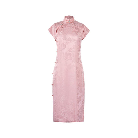Asaya325 - Spring Charm One City Style Republic of China Style Silk Jacquard Stand up Collar Full Open Cheongsam Young Style Daily Original