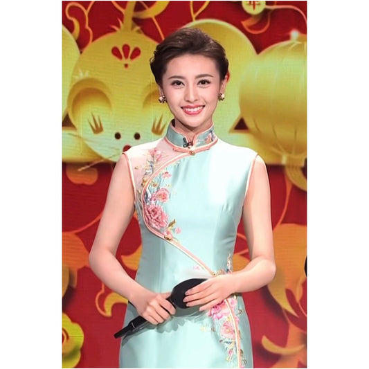 Asaya315 - Spring Festival Gala Host Same Style Cheongsam Dress Retro Handmade Cheongsam Female
