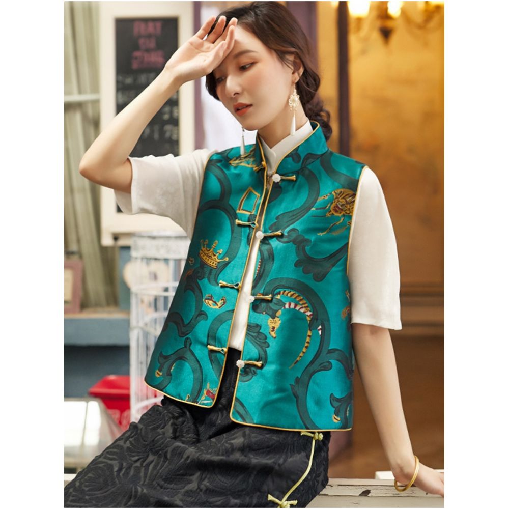 Town store baby JCL769 looks at butterfly entering orchid room stand up collar button sleeveless versatile vest top spring autumn winter image 185
