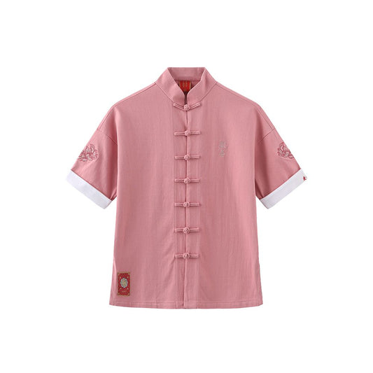 Asaya66 - Bihai Chaosheng s new all creatures look extraordinary and original Chinese style China Chic loose button short sleeved t shirt Tang suit men and women