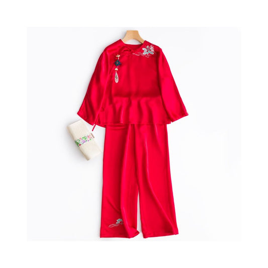 Asaya12 - Offline Blood Loss Price CPP755 Acetate Satin Chinese Style Embroidery Hanfu Top Chinese Women s Embroidery Home Furnishings