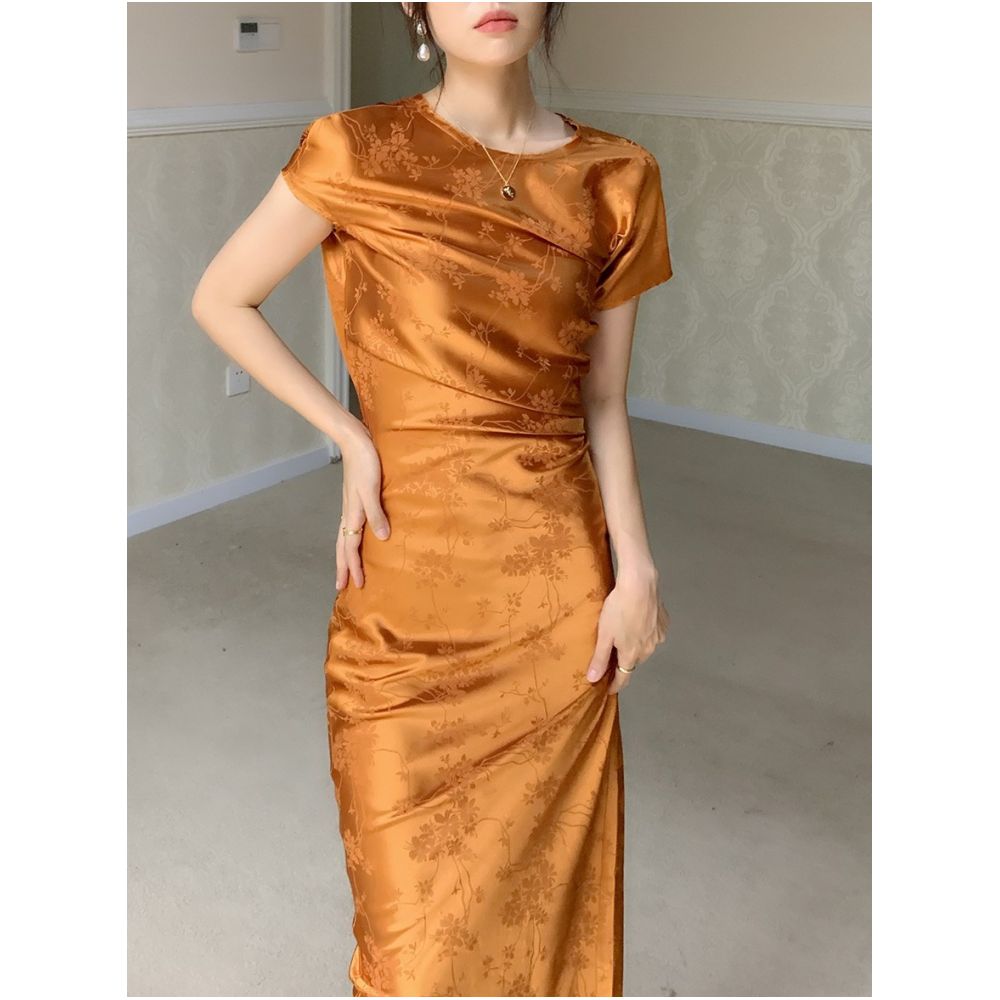Stunning French retro high end dress with slimming and niche design irregular and stylish fairy dress for women in summer image 1