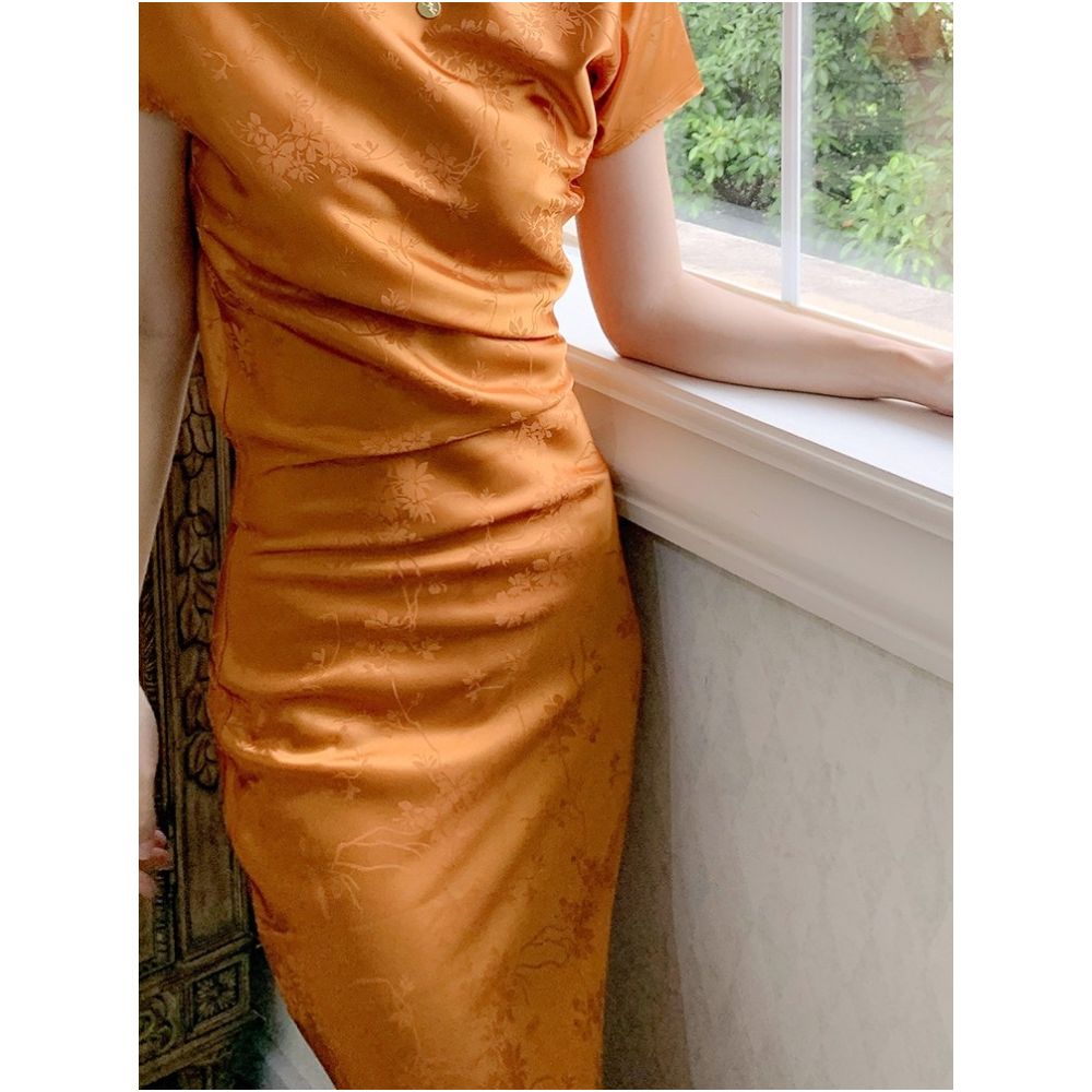 Stunning French retro high end dress with slimming and niche design irregular and stylish fairy dress for women in summer image 2