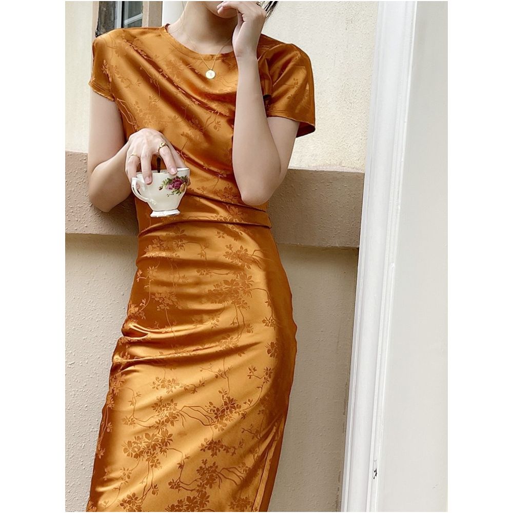 Stunning French retro high end dress with slimming and niche design irregular and stylish fairy dress for women in summer image 3