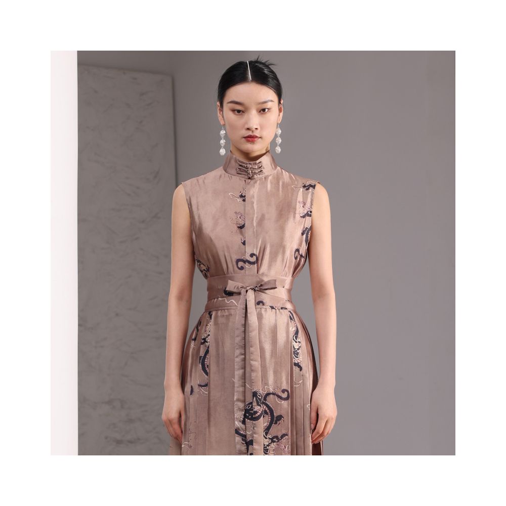 Inside and outside the original new Chinese retro printing national tide temperament sleeveless slim versatile shirt J42C533 image 9