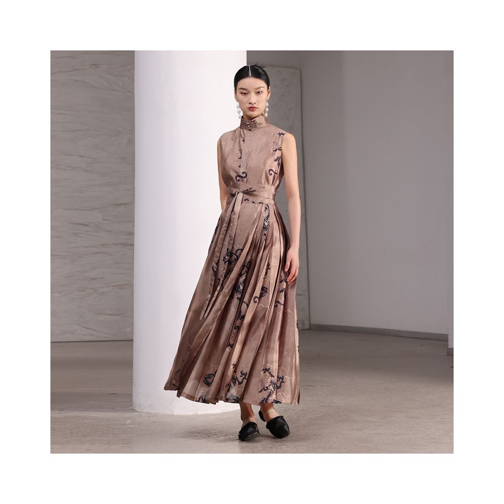 Inside and outside the original new Chinese retro printing national tide temperament sleeveless slim versatile shirt J42C533 image 10