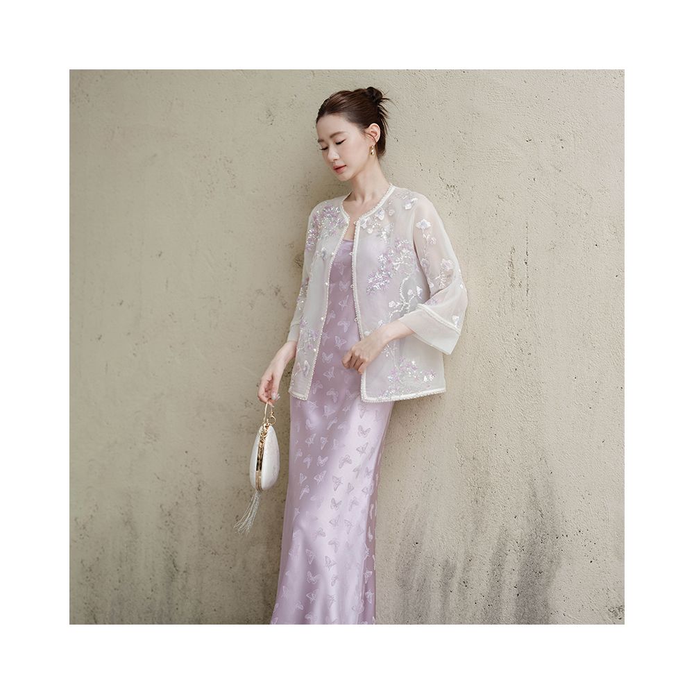 Chuchanyishi new Chinese style jacket for women 2025 summer new style temperament hazy elegant floral embroidered top image 3