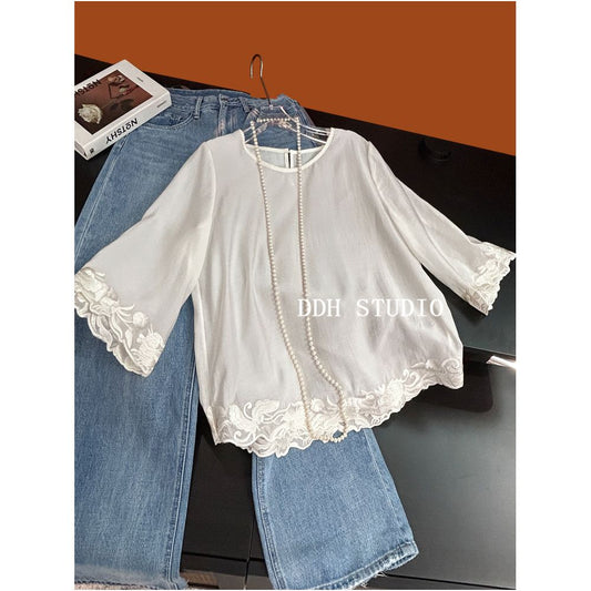 ASAYA4936 – Serene Bloom Silk Top 🌼☁️