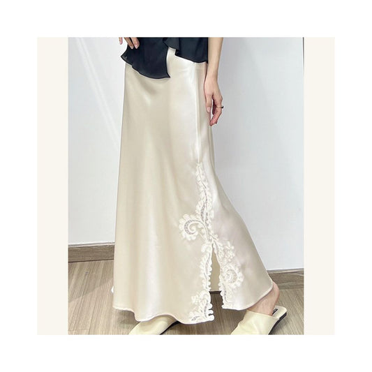 ASAYA4948 – Éclat Silk Embroidered Skirt ✨🌿