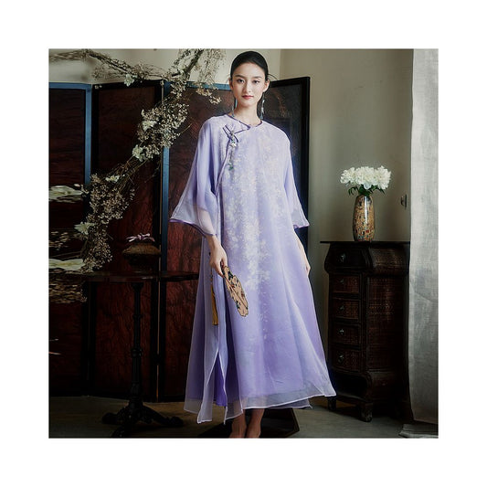 ASAYA4968 – Lavender Mist Silk Dress 💜🌸
