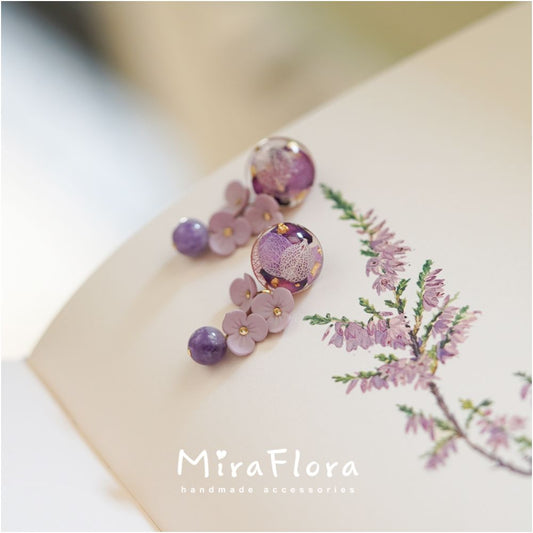 ASAYA4971 – Lilac Bloom Resin Earrings 💜🌷