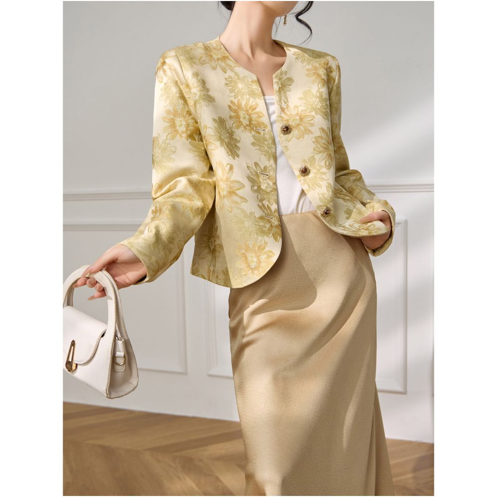 Plum Jan Early Autumn Atmosphere 2025 Wear Jacquard New Chinese Style Short Jacket Formal Occasion National Style Top image 5