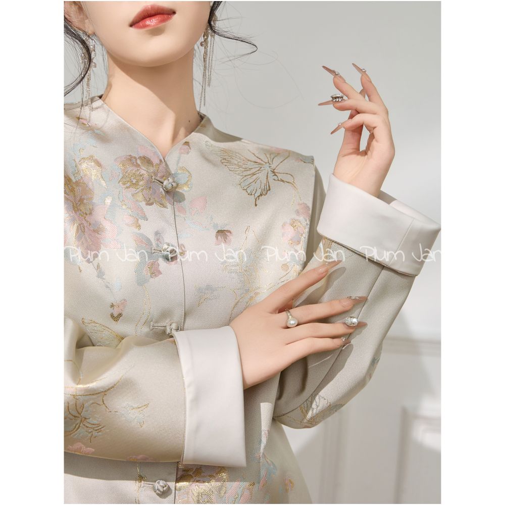 Plum Jan Spring women s 2025 new style light luxury high end new Chinese style coat super beautiful top image 2