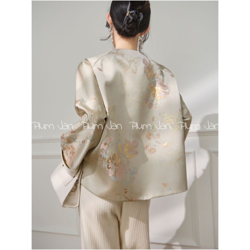 Plum Jan Spring women s 2025 new style light luxury high end new Chinese style coat super beautiful top image 4