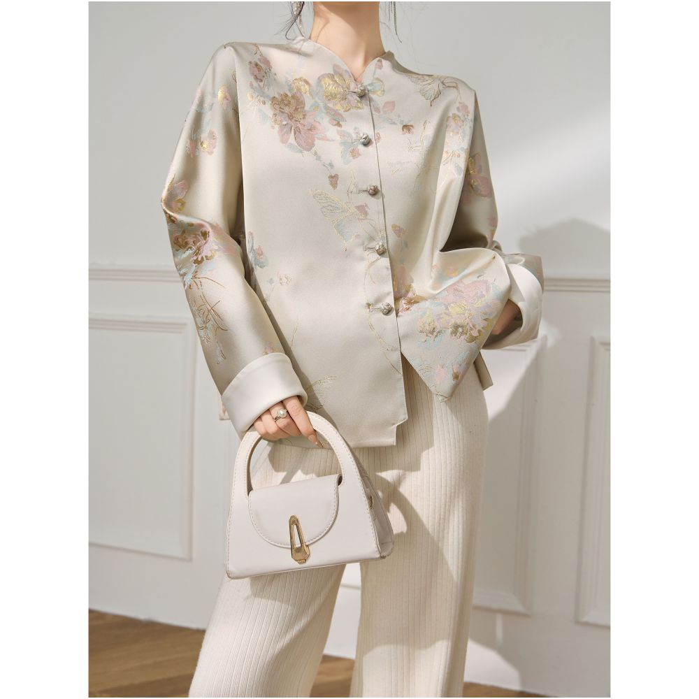 Plum Jan Spring women s 2025 new style light luxury high end new Chinese style coat super beautiful top image 5