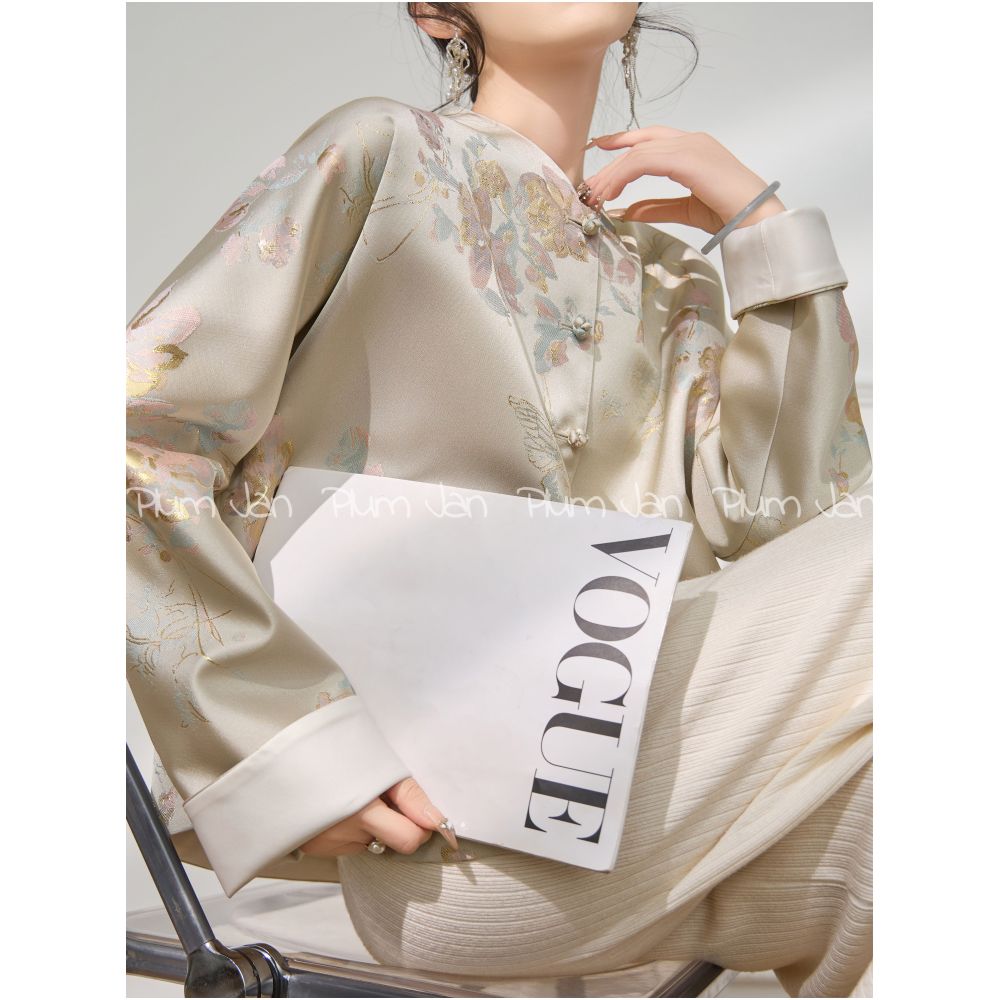 Plum Jan Spring women s 2025 new style light luxury high end new Chinese style coat super beautiful top image 8