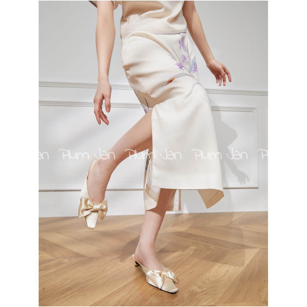 Plum Jan New Chinese style suit Chinese style women s summer style this year popular beautiful modified cheongsam skirt two piece suit image 3