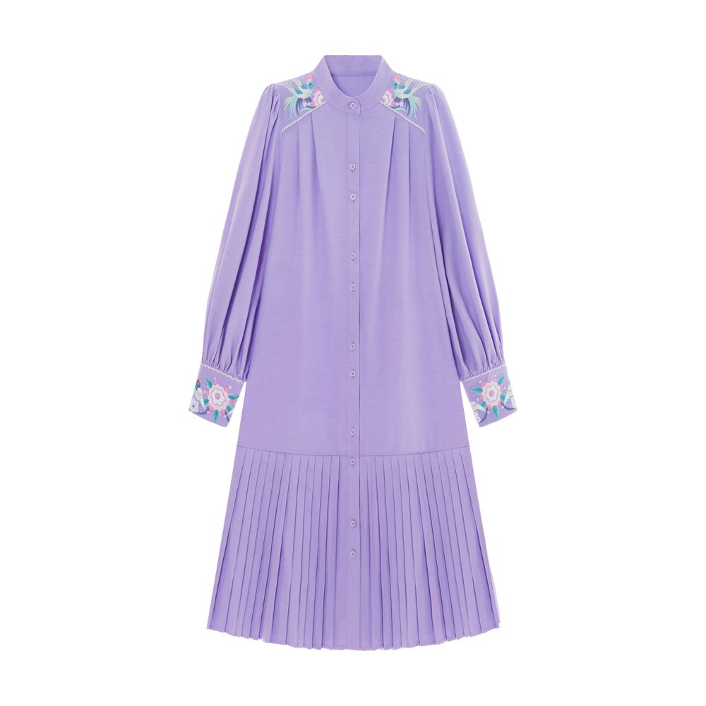 Su Luo Original Huaxia Vientiane Miao Territory Peony Autumn Chinese Style Embroidered Loose Long Shirt Dress for Women image 8