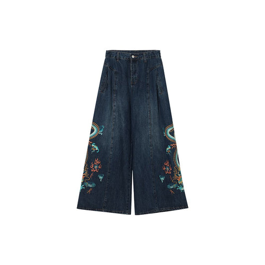 ASAYA5024 – Celestial Dragon Wide-Leg Jeans 🐉💙