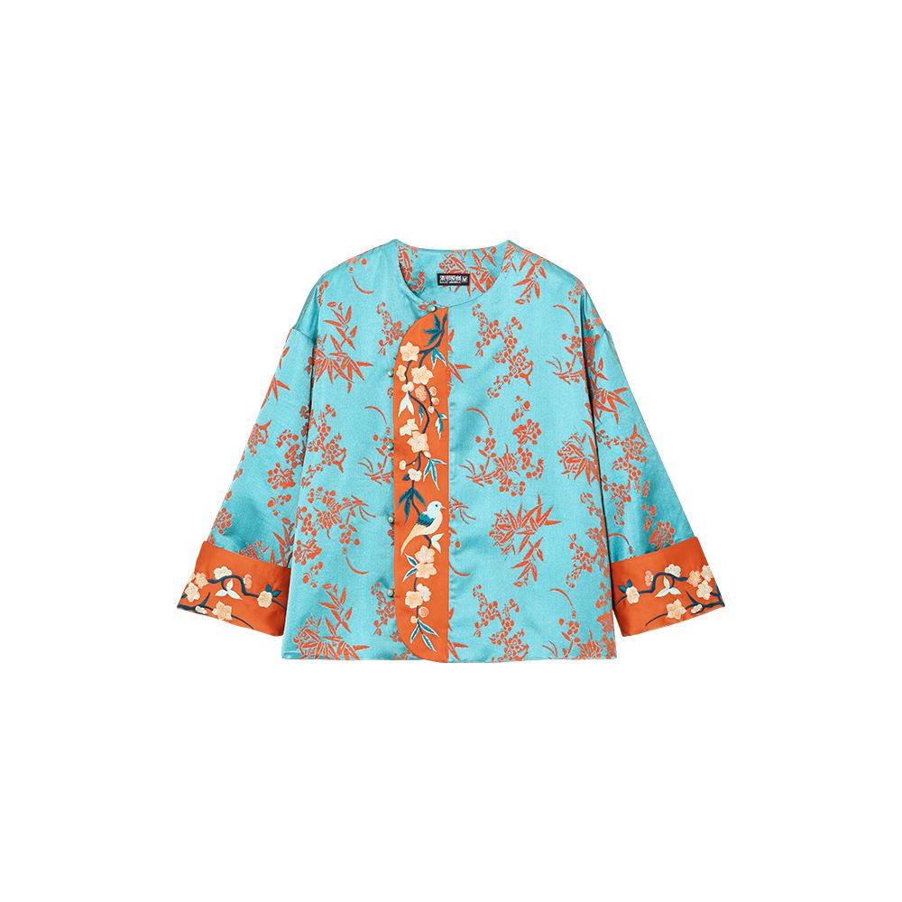 Su Luo s Hundred Flowers Series Yaoyao Yange original design new Chinese style heavy embroidery spring loose short jacket image 5