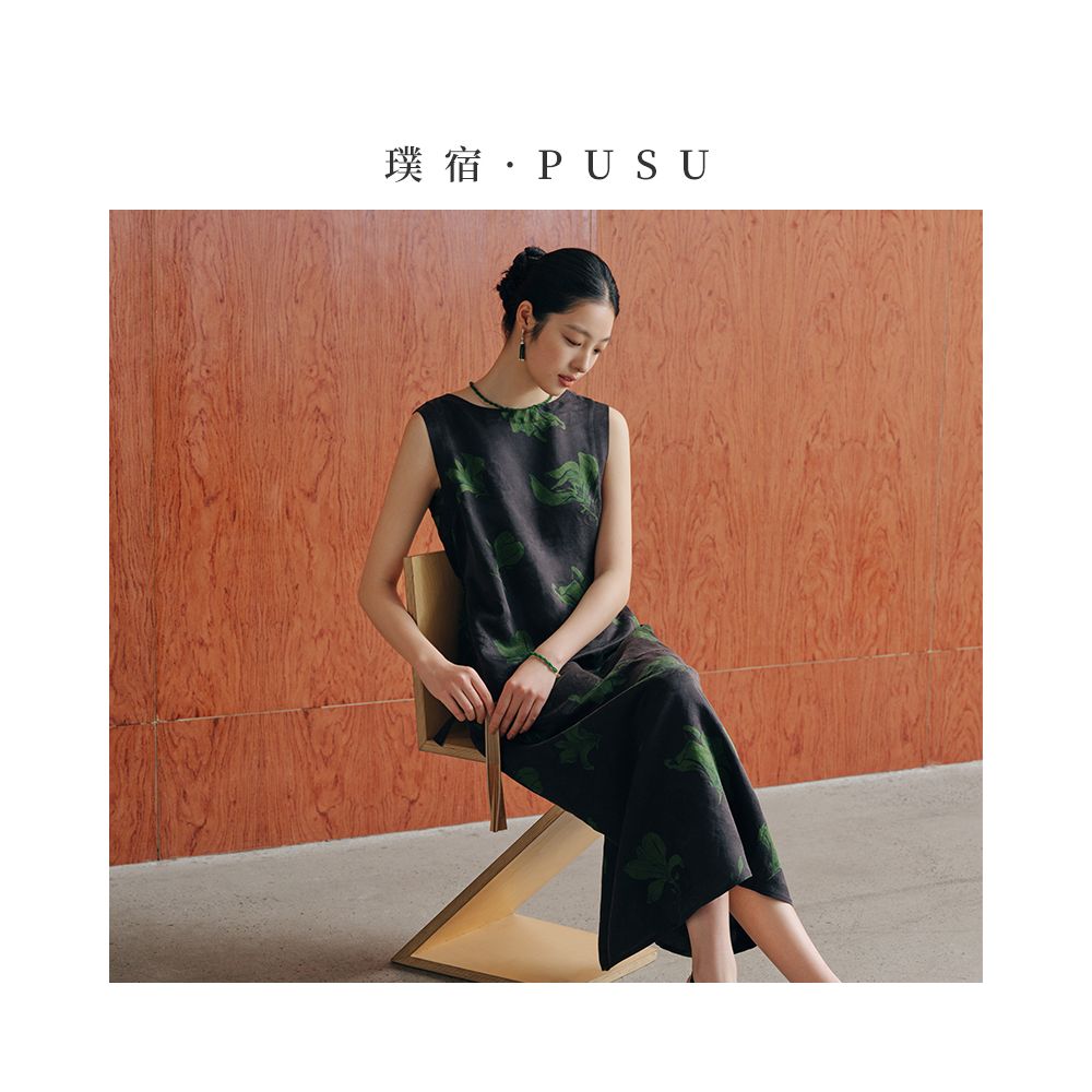 Pusu high end fragrant cloud yarn printed sleeveless dress artistic and elegant mulberry silk long skirt 2025 summer new image 1