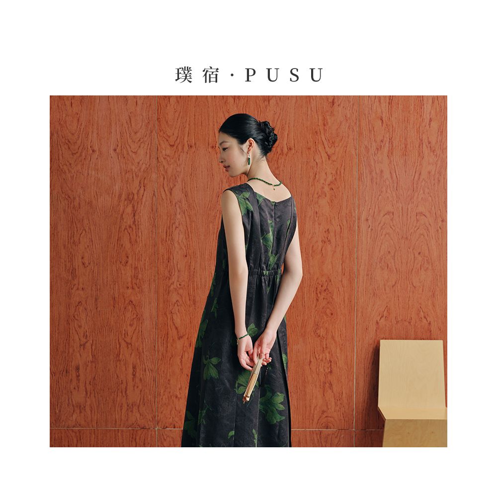 Pusu high end fragrant cloud yarn printed sleeveless dress artistic and elegant mulberry silk long skirt 2025 summer new image 4