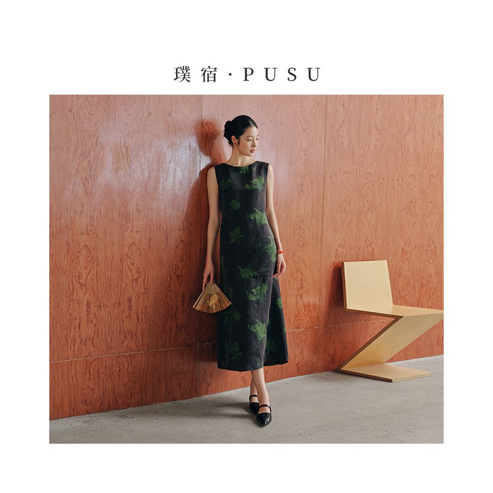 Pusu high end fragrant cloud yarn printed sleeveless dress artistic and elegant mulberry silk long skirt 2025 summer new image 5