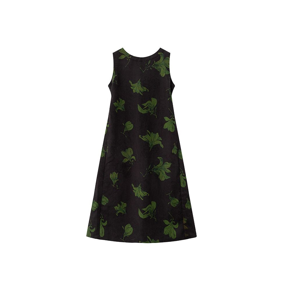 Pusu high end fragrant cloud yarn printed sleeveless dress artistic and elegant mulberry silk long skirt 2025 summer new image 6