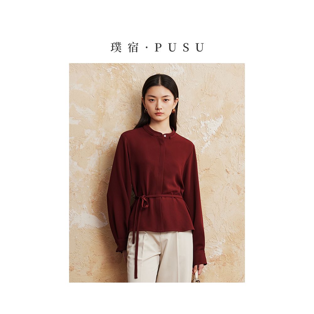 Pusu s new Chinese style shirt with a cinched waist design for women featuring a Chinese style shirt and a high end temperament Spring and Autumn 2025 new collection image 8