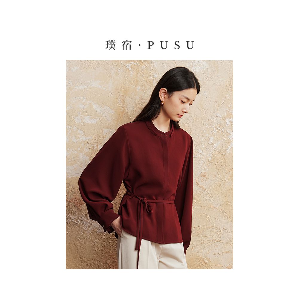 Pusu s new Chinese style shirt with a cinched waist design for women featuring a Chinese style shirt and a high end temperament Spring and Autumn 2025 new collection image 9