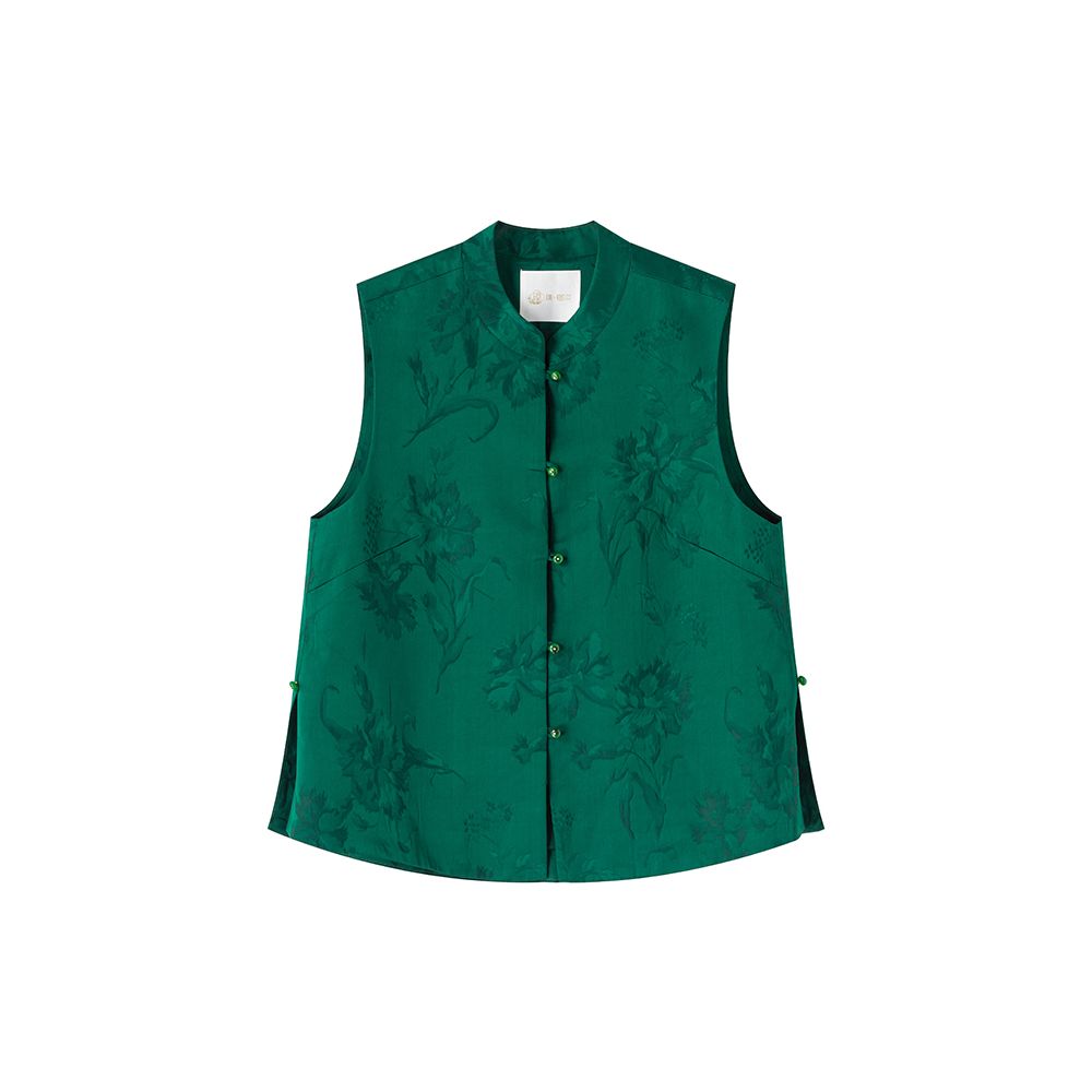 Pusu new Chinese style standing collar jacquard vest for women summer style vest vest with vest and vest high end feeling 2025 new model image 7