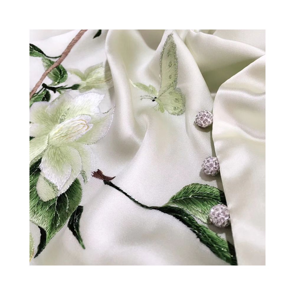 Pankou Gardenia Hangzhou Silk High end Silk Embroidered Scarf Women s Mulberry Silk Su Embroidery Flower Shawl Silk Scarf Gift image 0