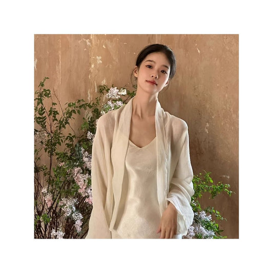 ASAYA5043 – Whisper Silk Sheer Jacket 🌿🤍