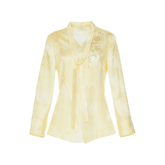 ASAYA5052 – Imperial Grace Satin Blouse 👑🌸