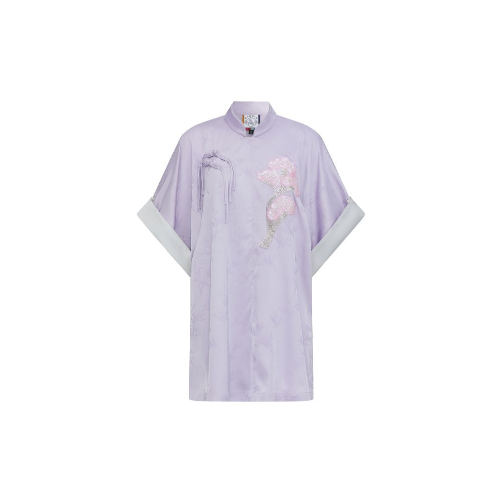 Luo Yutong s same style Mishan 2025 new style New Summer Fu series Chinese style embroidered wide sleeved top and skirt suit image 10